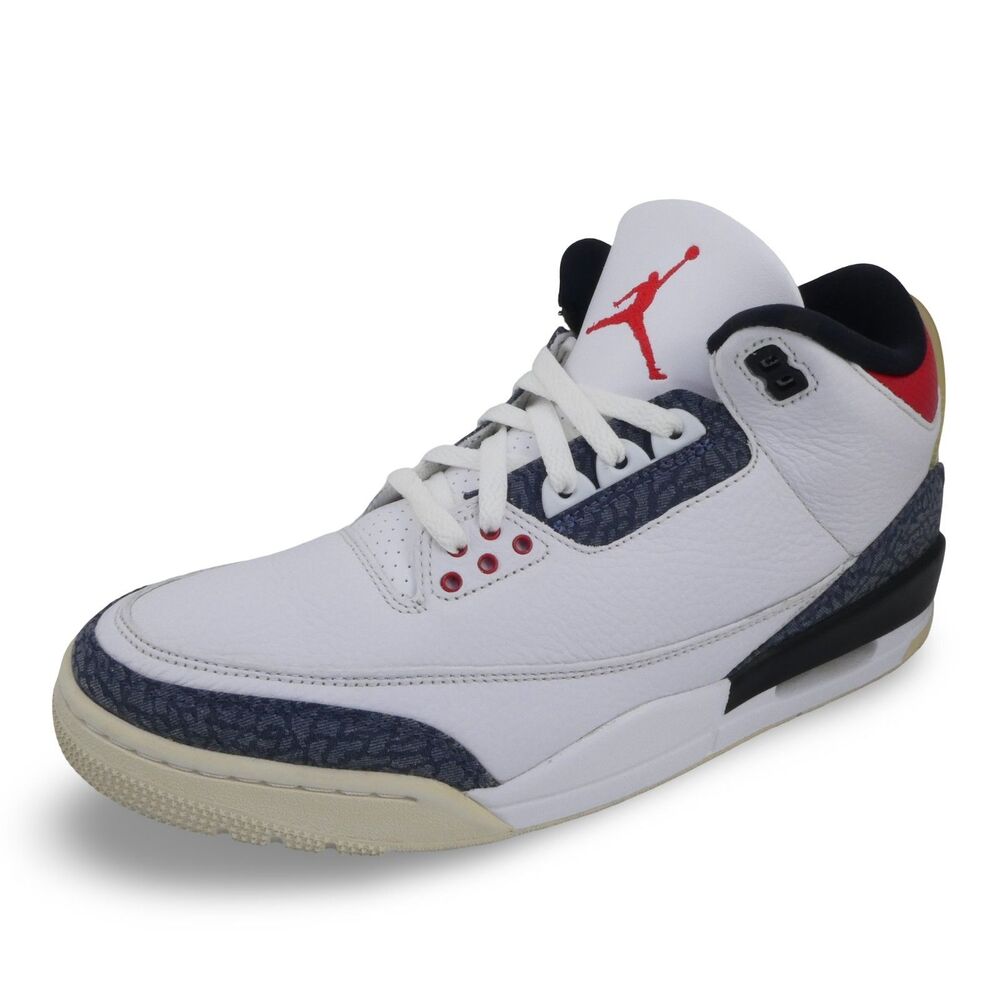 Air Jordan 3 Retro SE Denim Men's 11 White Fire Red Shoes CZ6431-100